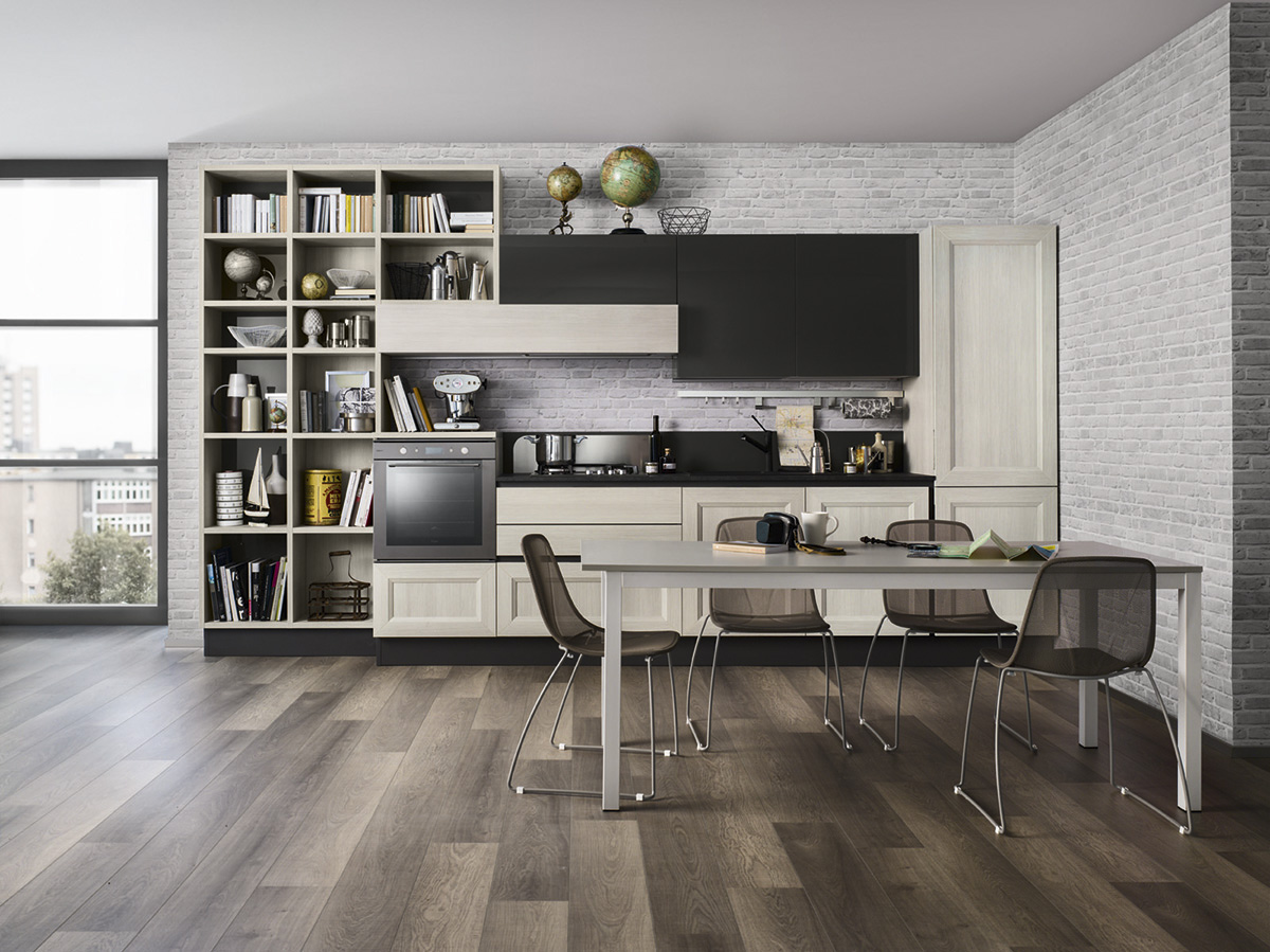 ©Varianti per Veneta Cucine #Living MARRONE VISONE e GRIGIO CORDA 